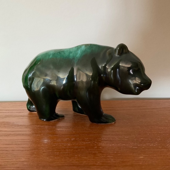 Vintage Evangeline Pottery Ceramic Green Drip Glaze - Bear - Picture 14 of 16
